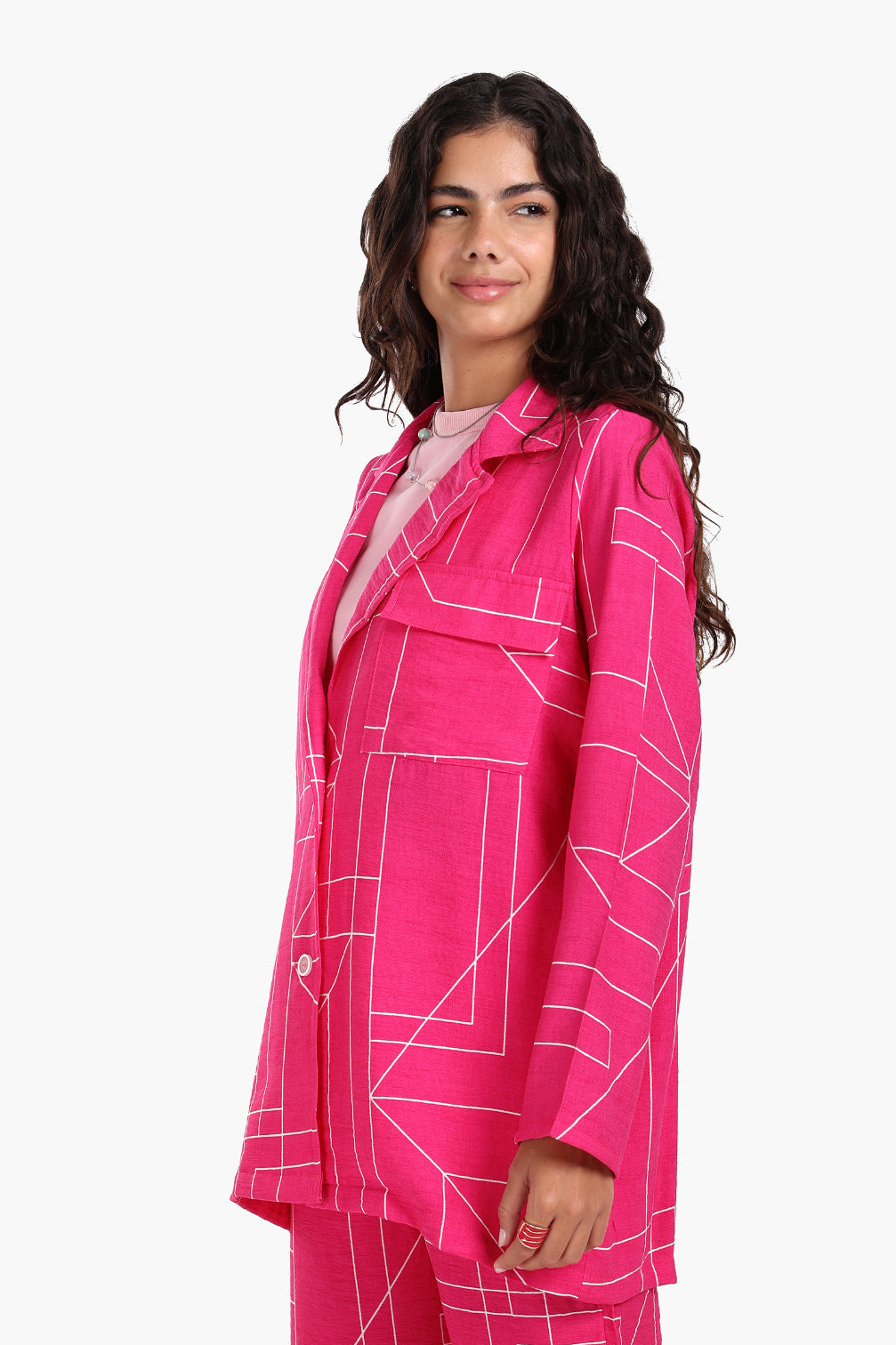 Linear Print Lounge Jacket