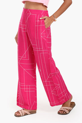 Lounge Pants with Geometric Pattern