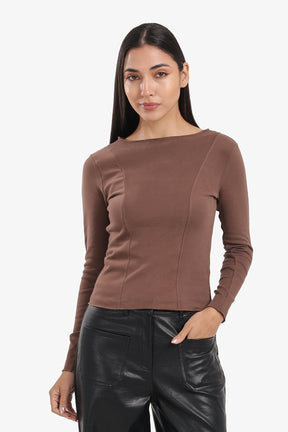 Slim Boat Neck Top
