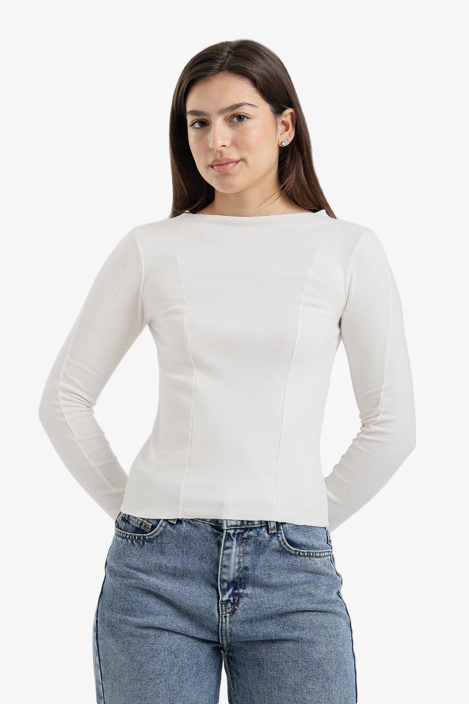 Slim Boat Neck Top