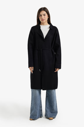 بالطو بطول الركبة مع حزام