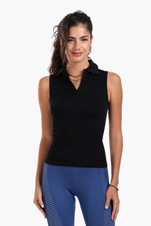Seamless Polo Collar Top