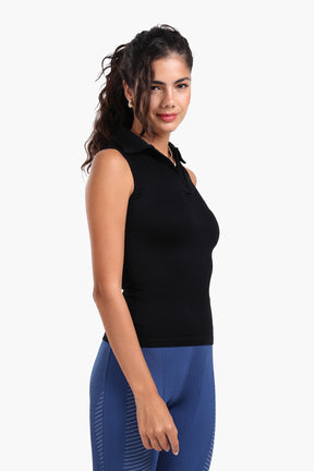 Seamless Polo Collar Top