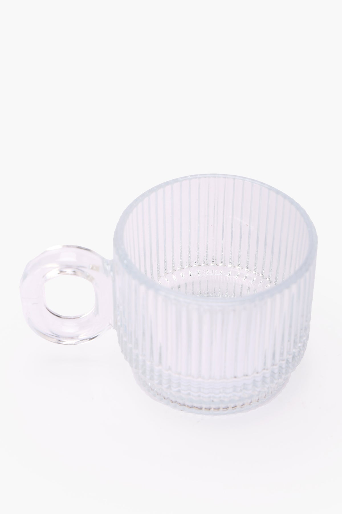Ribbed Glass Small Cup