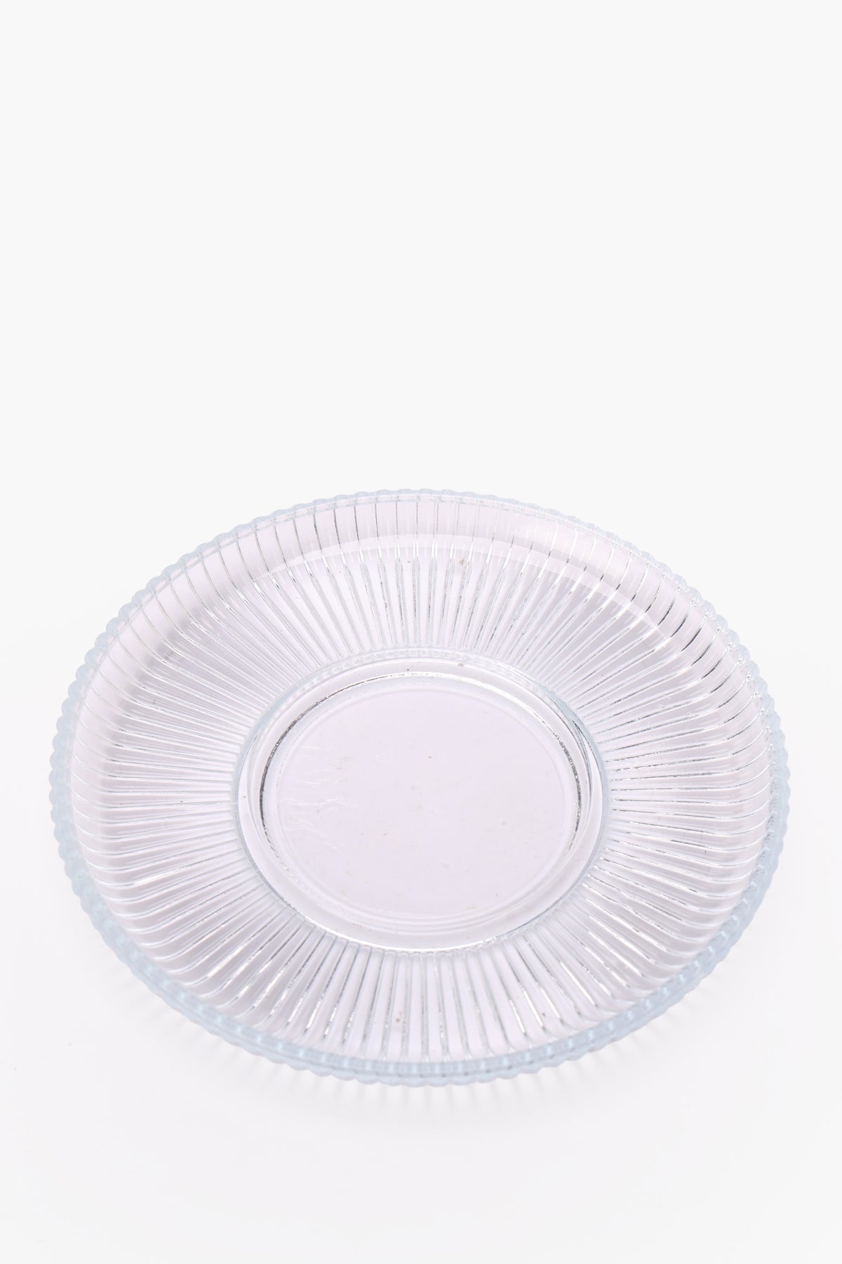 Ribbed Glass Cup & Saucer Set