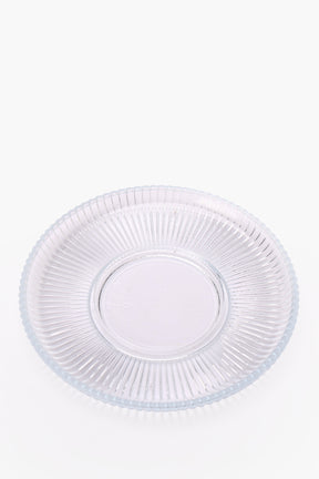 Ribbed Glass Cup & Saucer Set
