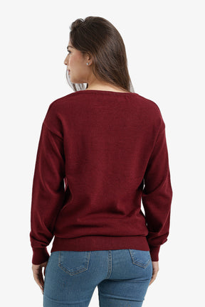 V-Neck Knit Pullover
