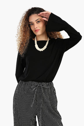 Black Blouse with Bell Sleeves