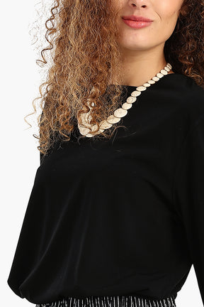 Black Blouse with Bell Sleeves