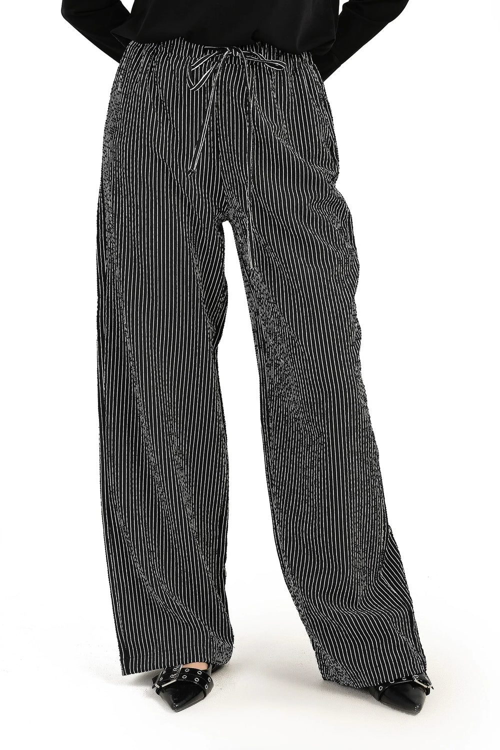 Striped Wide-Leg Pants