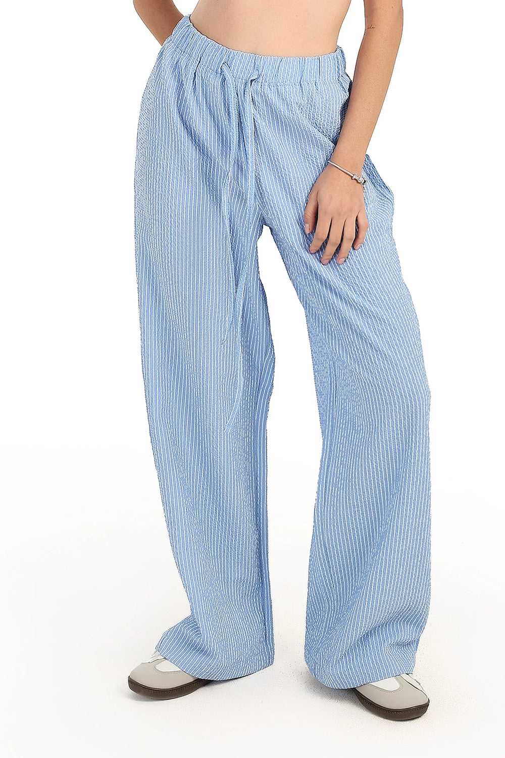 Striped Wide-Leg Pants