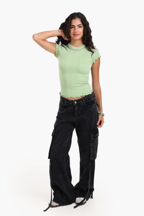 Seamless Ribbed Slim Fit Top