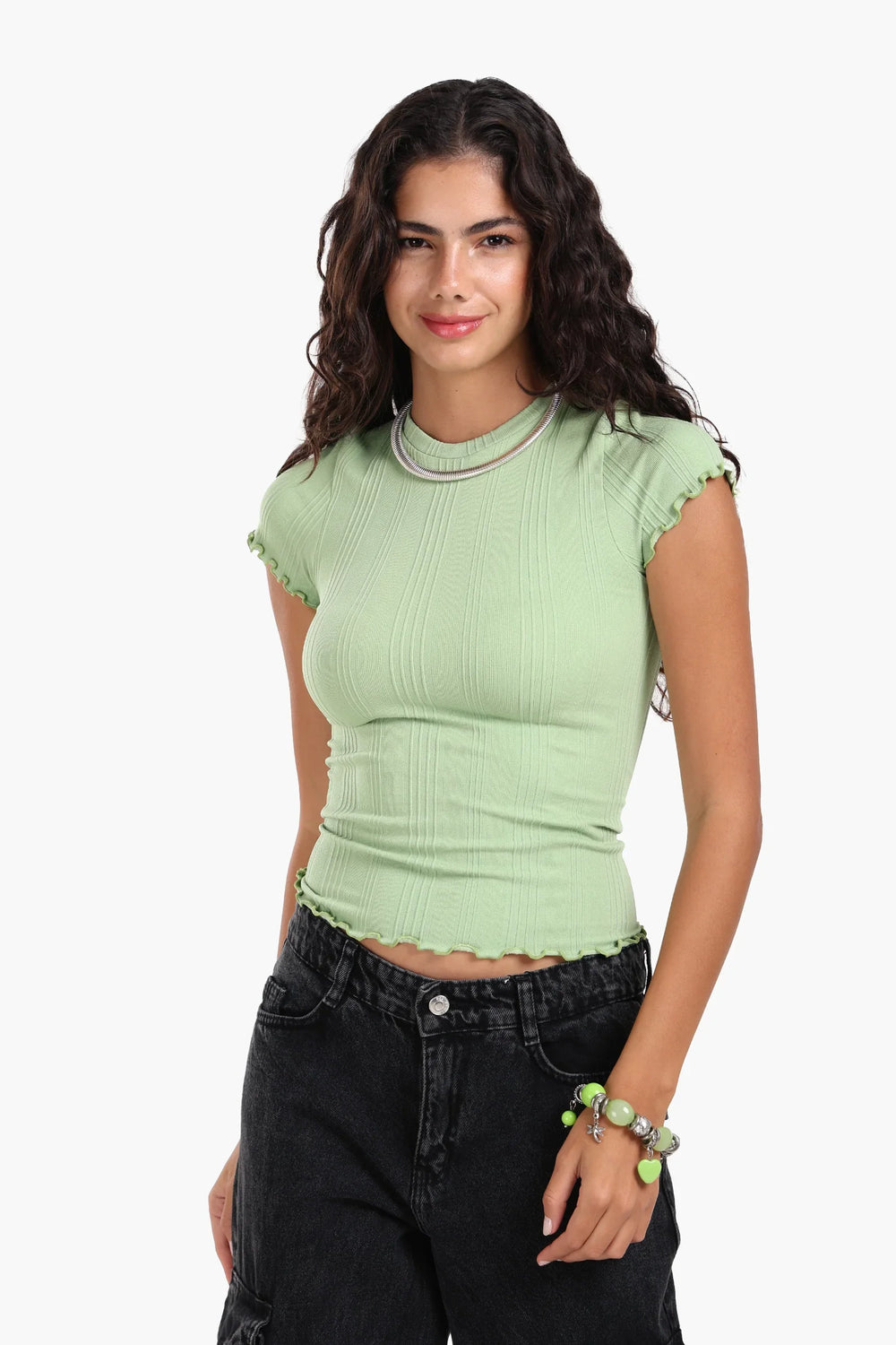 Seamless Ribbed Slim Fit Top