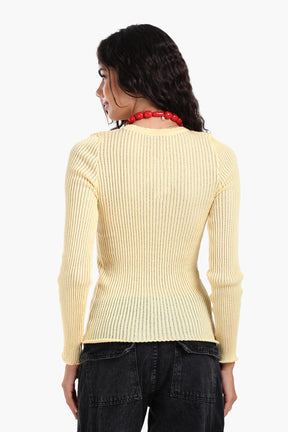 Frilled Hem Ribbed Top