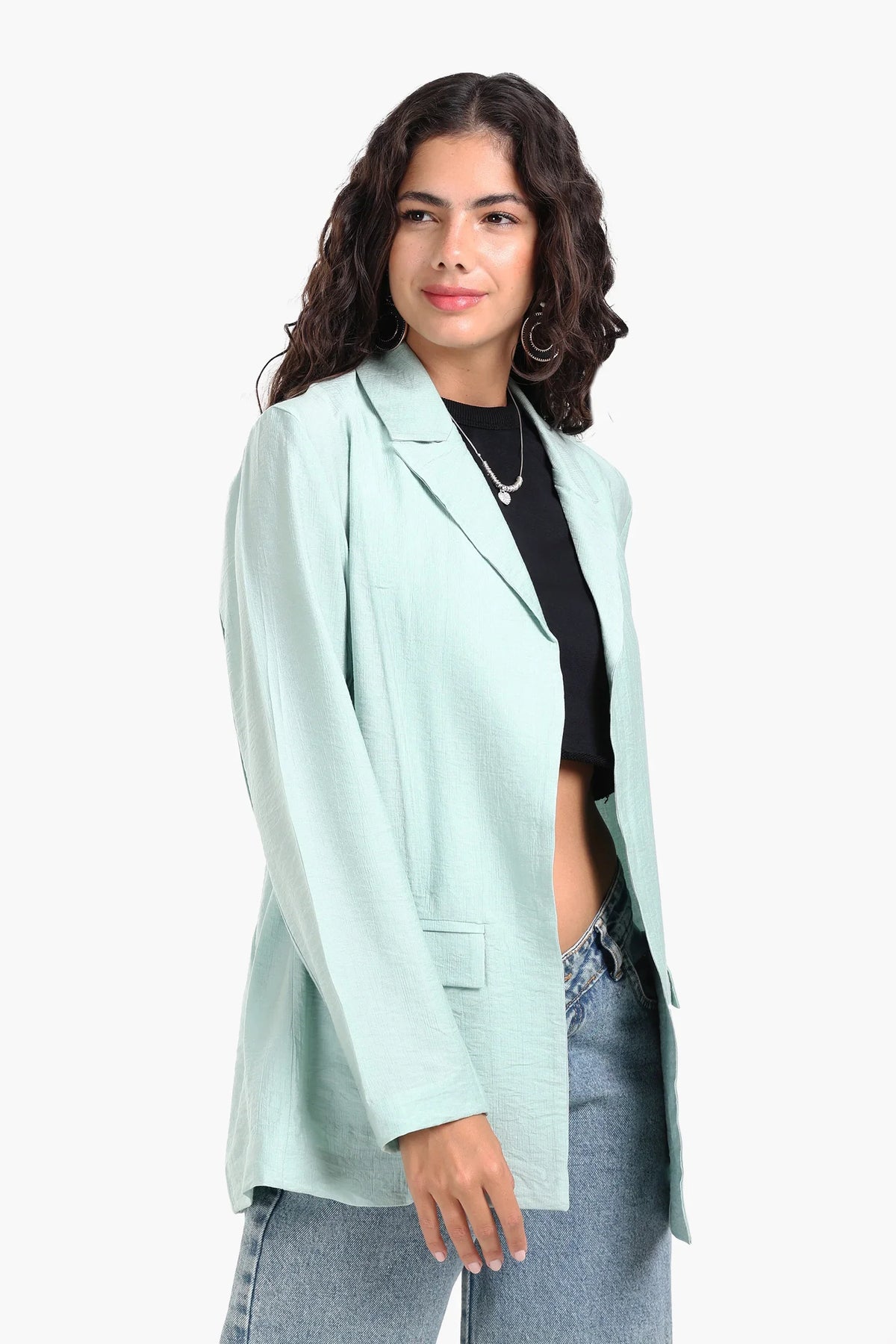 Oversized Notch Collar Blazer