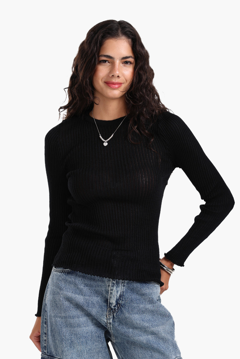 تيشيرت مضلع وكشكشة أطراف