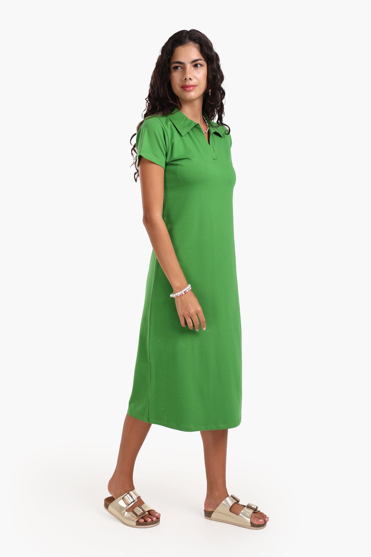 Polo Neck Midi Dress