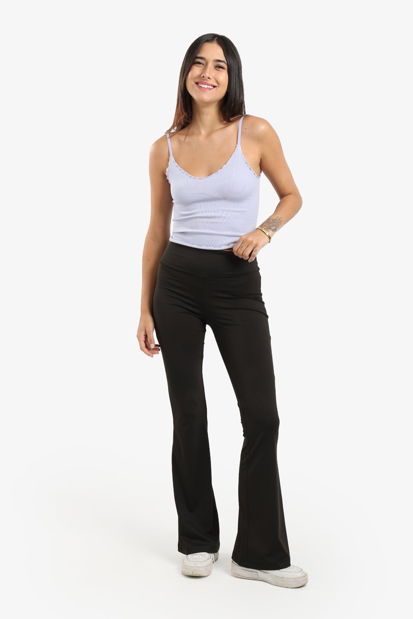 Black High Rise Flare Pants