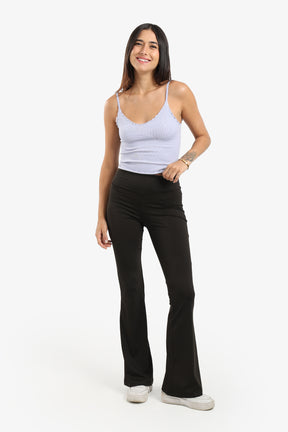 Black High Rise Flare Pants