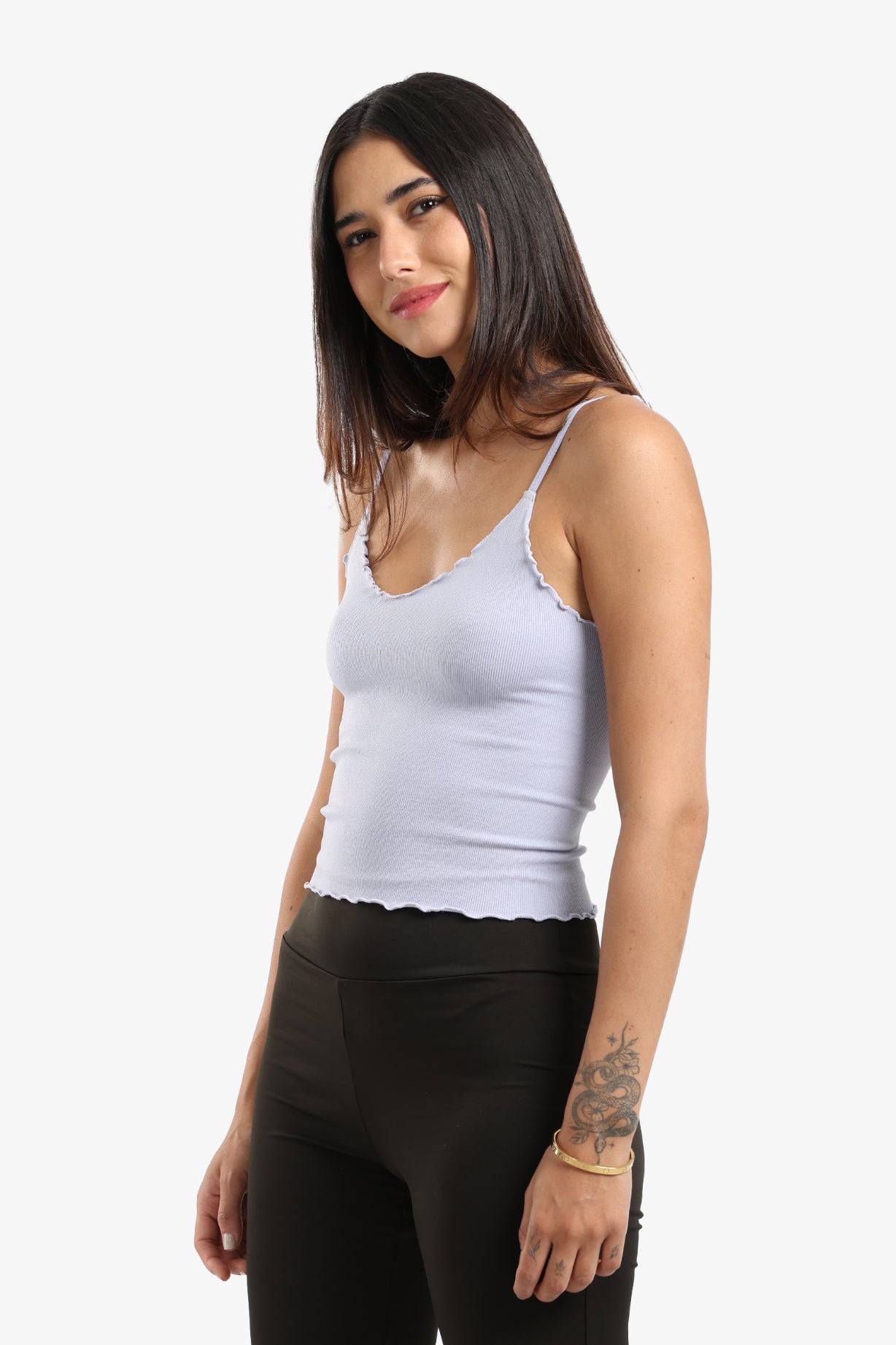 Plunge Ruffled Neck Top