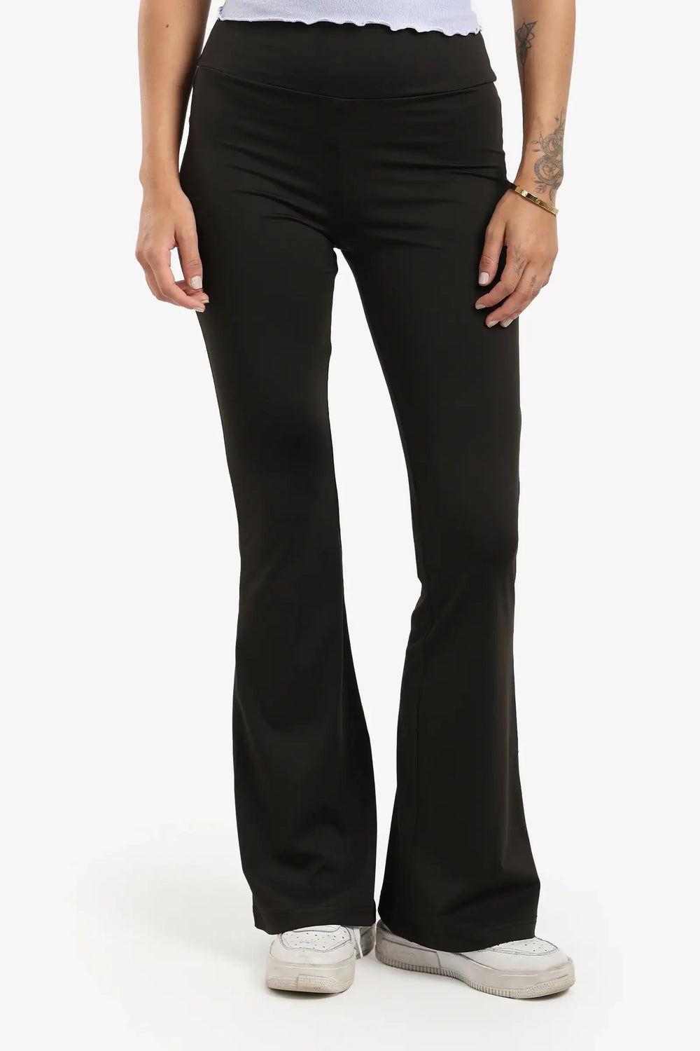Black High Rise Flare Pants