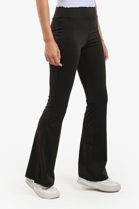 Black High Rise Flare Pants