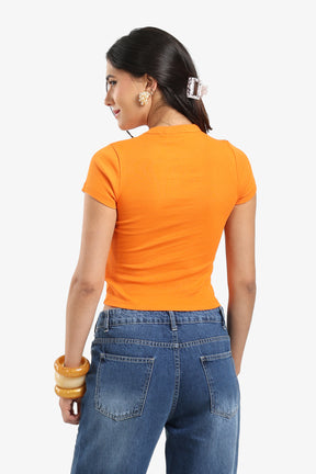 Ribbed Round Neck Top