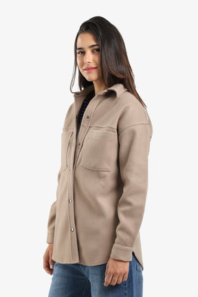 Button-Down Fleece Overshirt