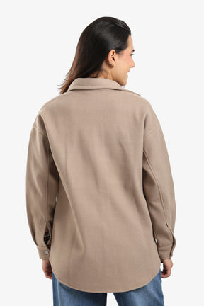 Button-Down Fleece Overshirt