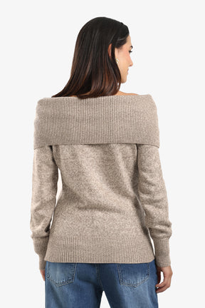Off-Shoulder Ribbed Pullover