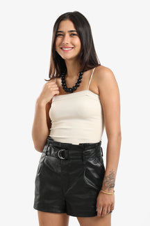 Ribbed Square Neck Top