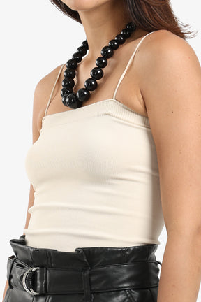 Ribbed Square Neck Top