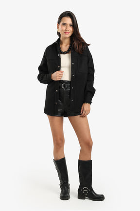 Button-Down Fleece Overshirt