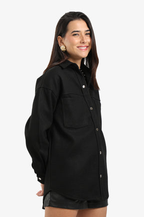 Button-Down Fleece Overshirt