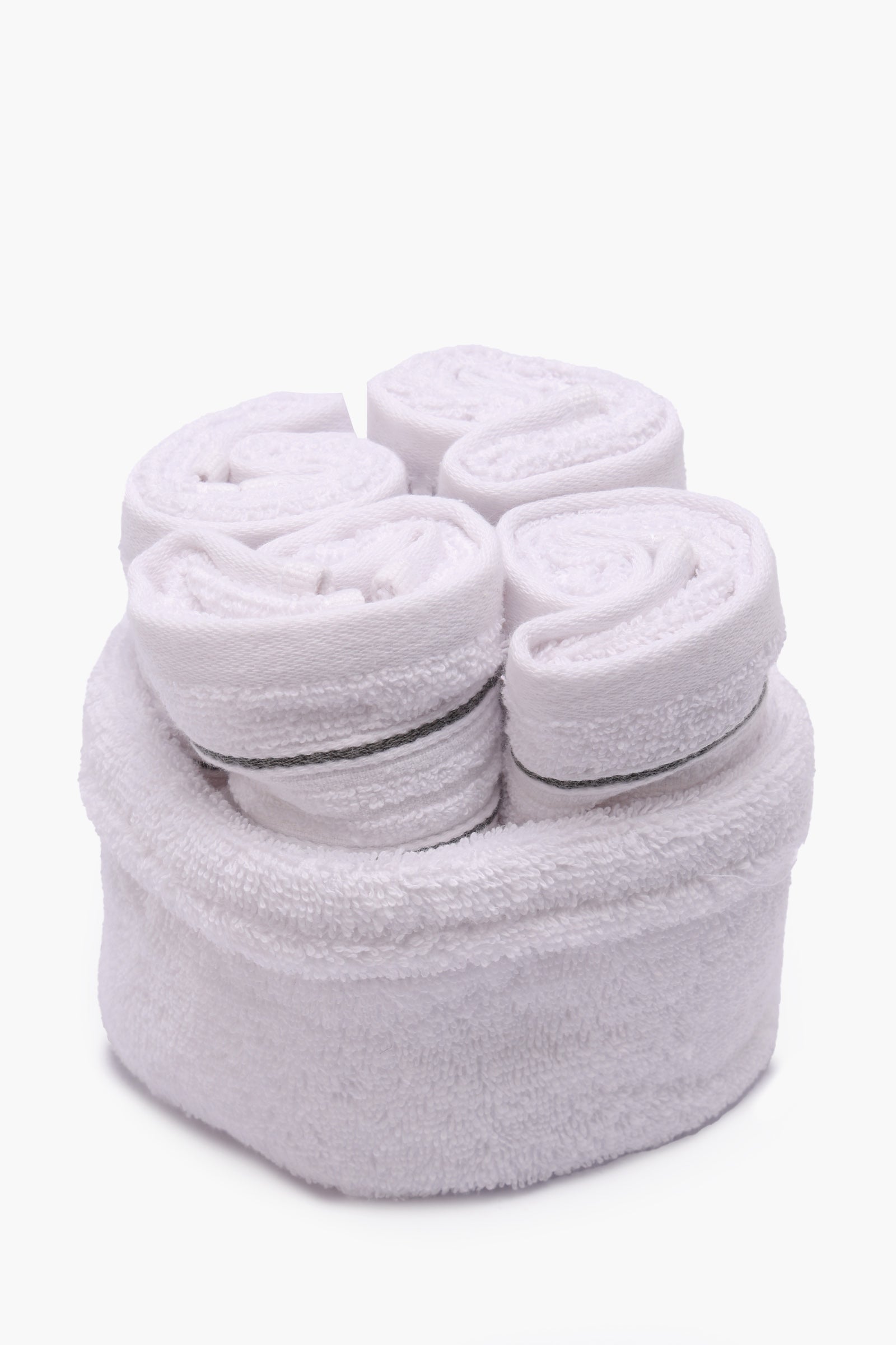 Hand Towels - 4 Pcs + Basket