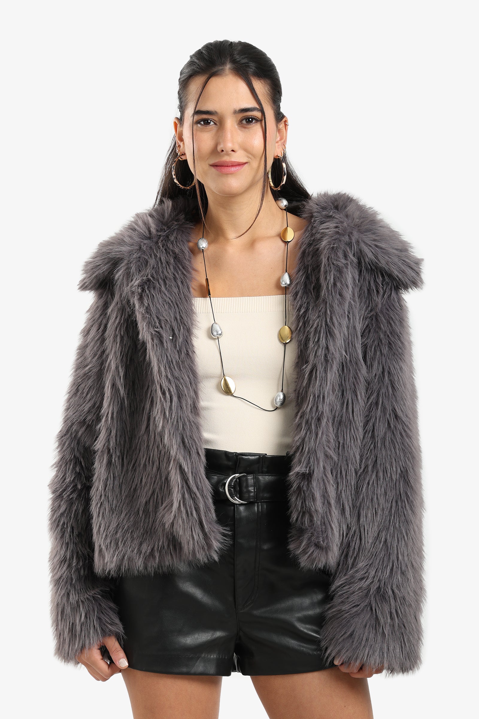 Sherpa Open Neckline Coat