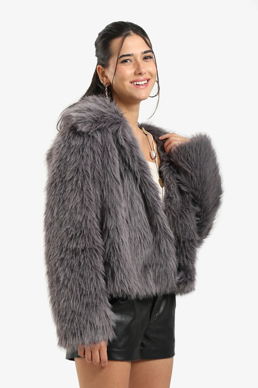 Sherpa Open Neckline Coat