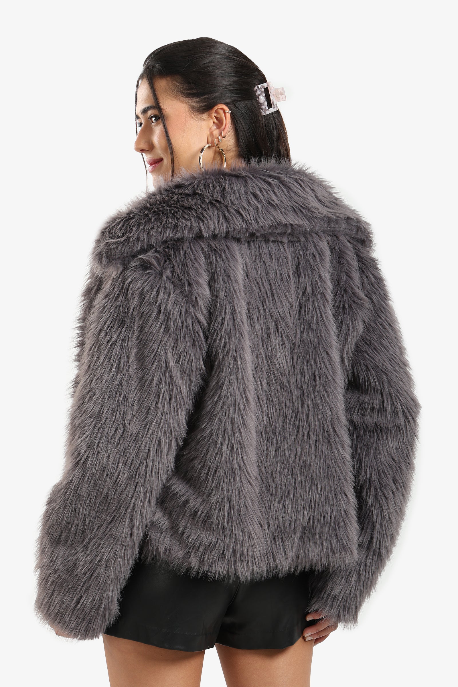 Sherpa Open Neckline Coat