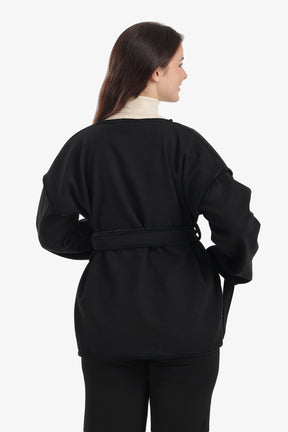 Open-Neck Wrap Jacket