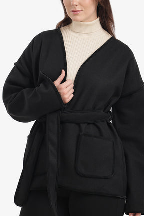 Open-Neck Wrap Jacket