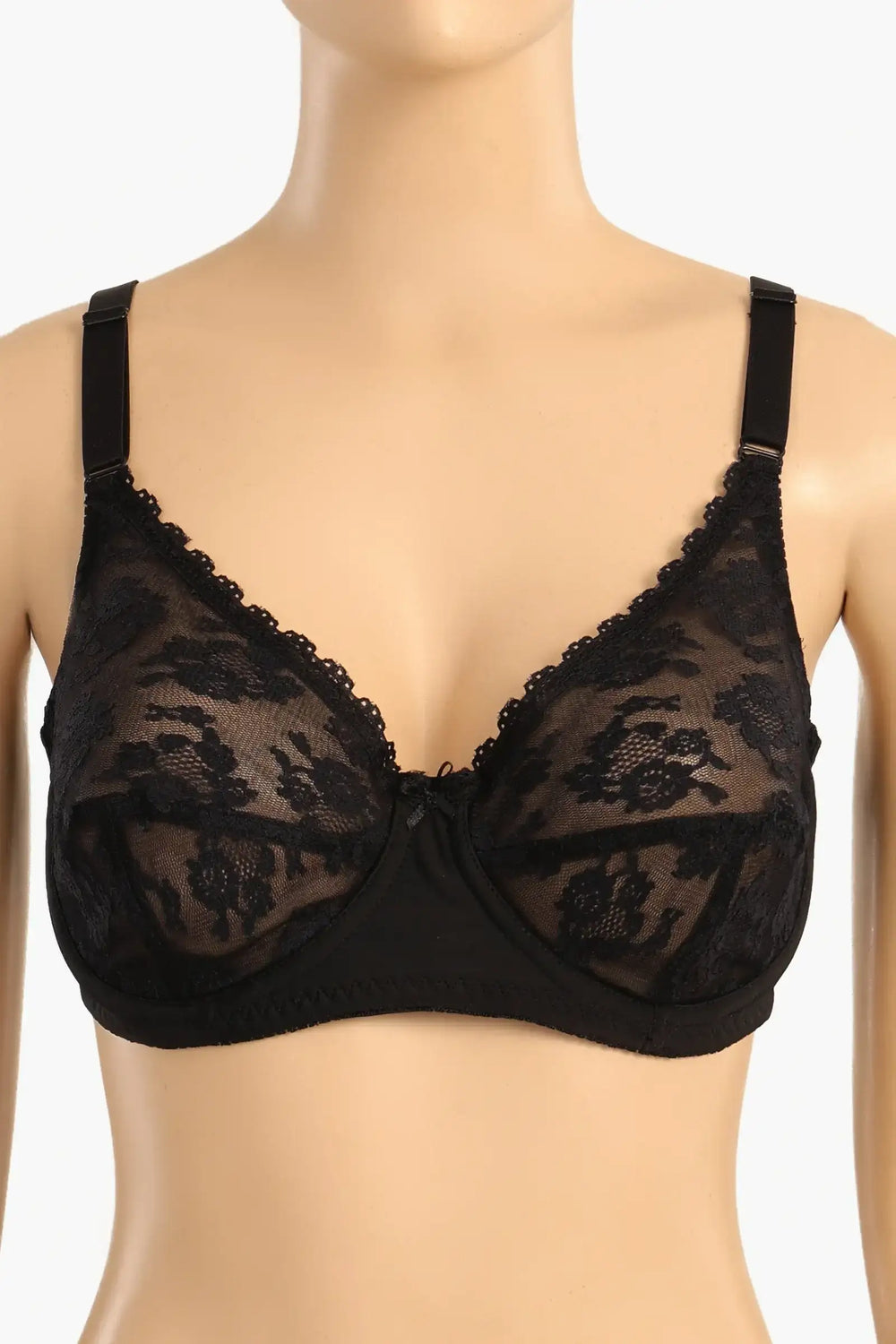 Lace-Detail Minimizer Bra