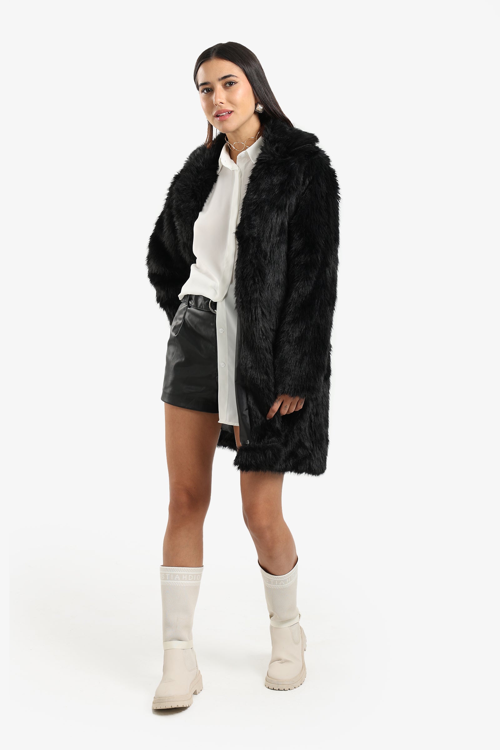 Above-Knee Sherpa Coat