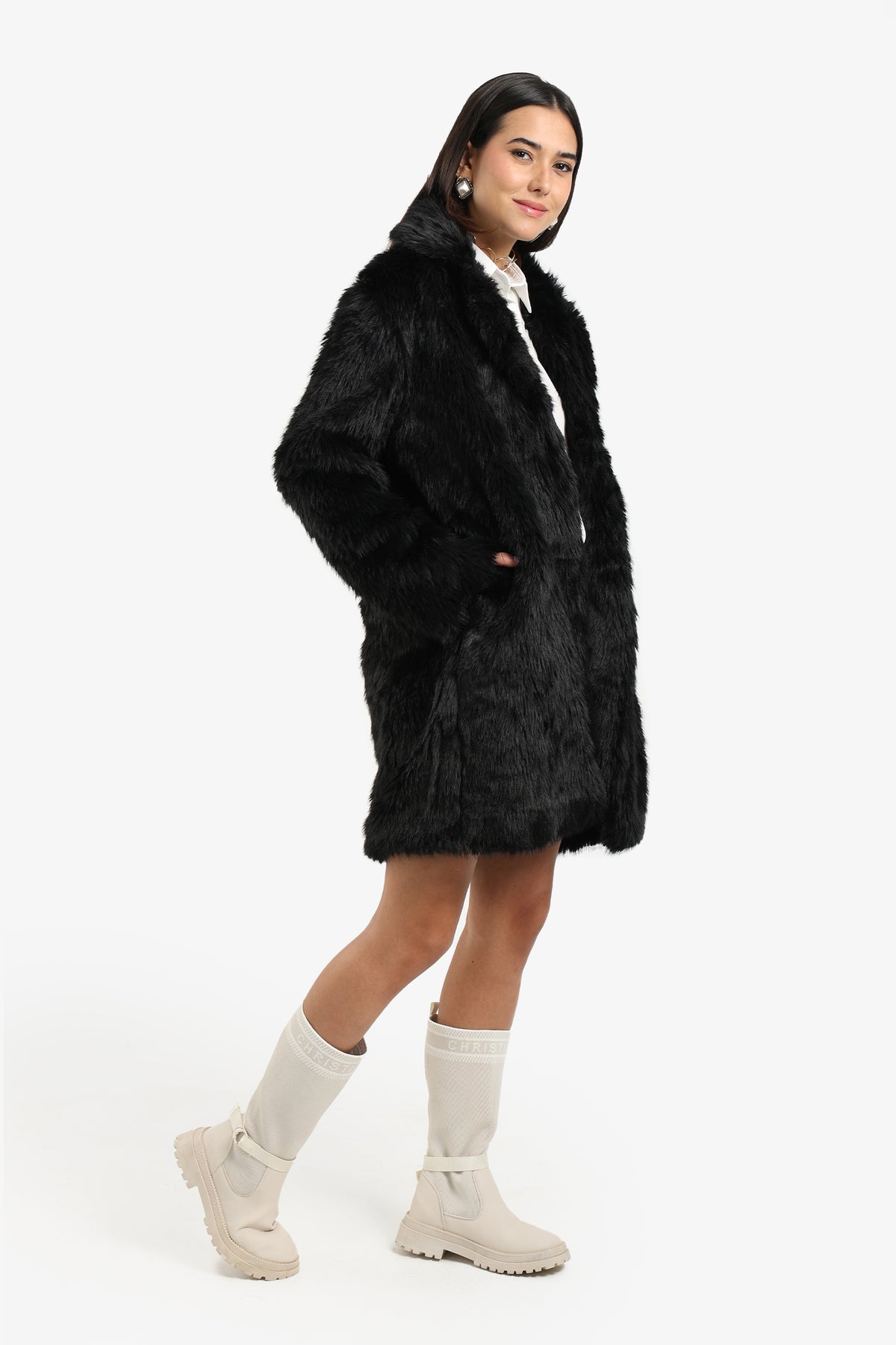 Above-Knee Sherpa Coat