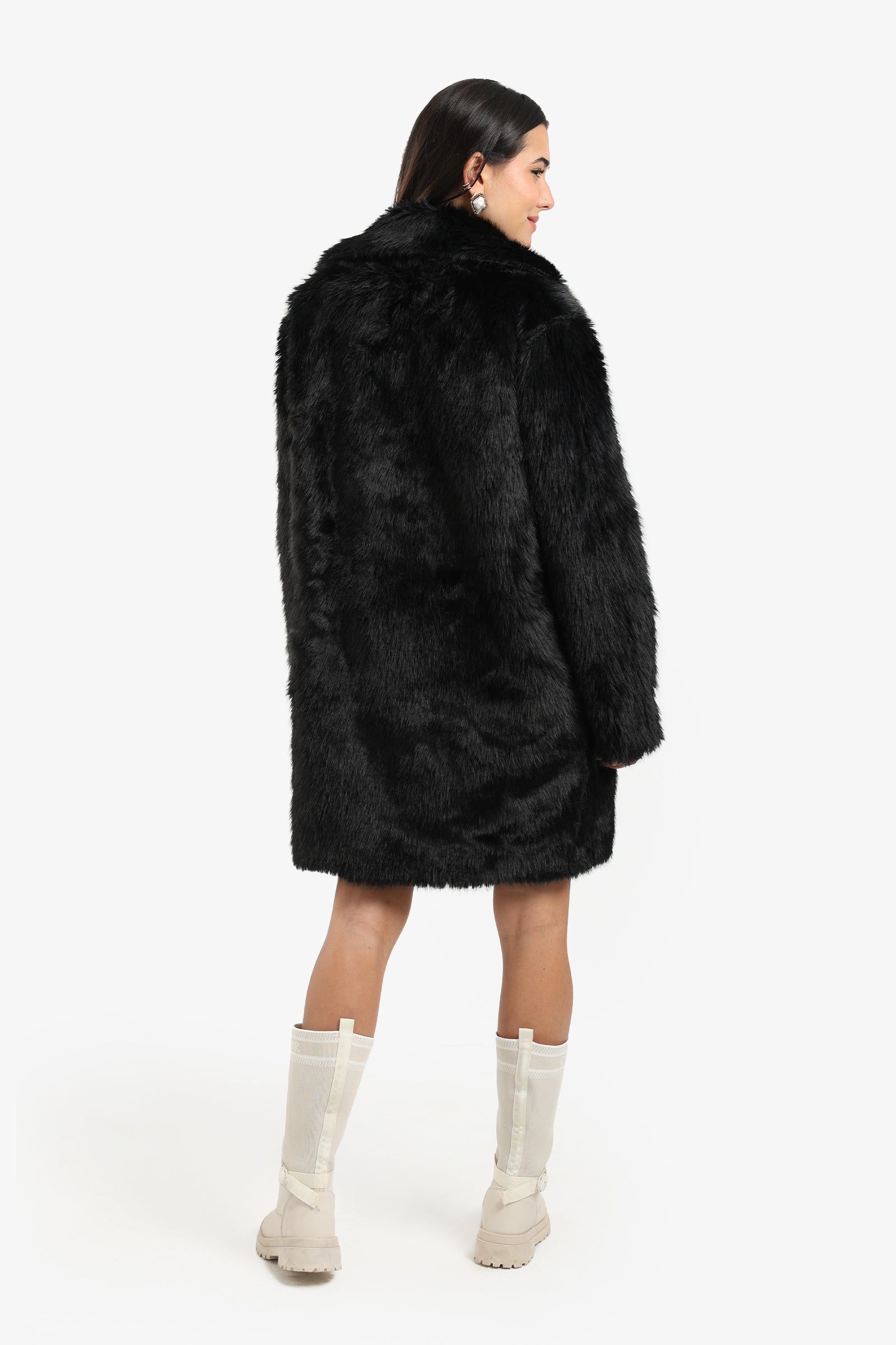 Above-Knee Sherpa Coat