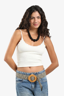 Plunge Ruffled Neck Top