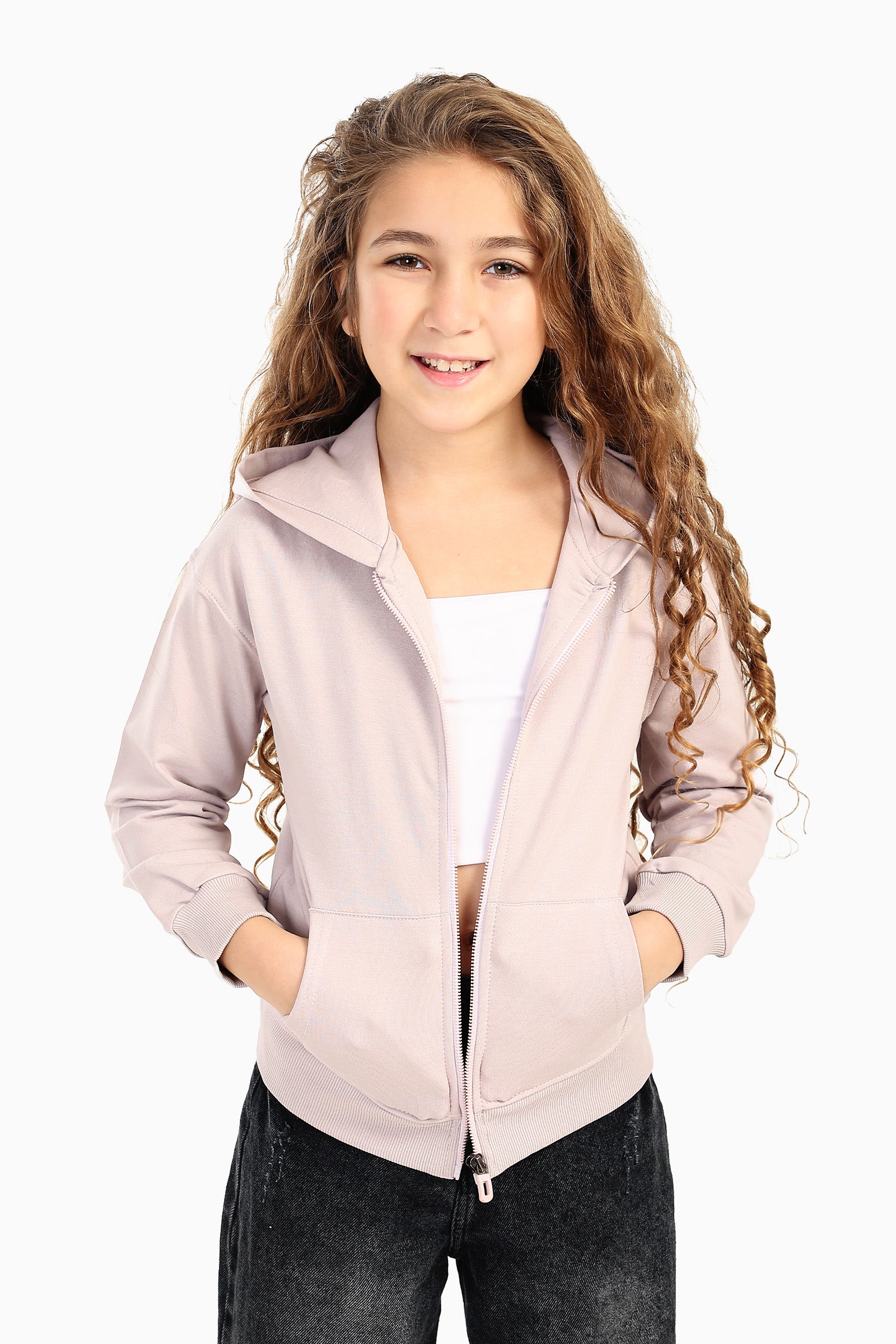 Girly Hooded Zip-Up Sweatshirt