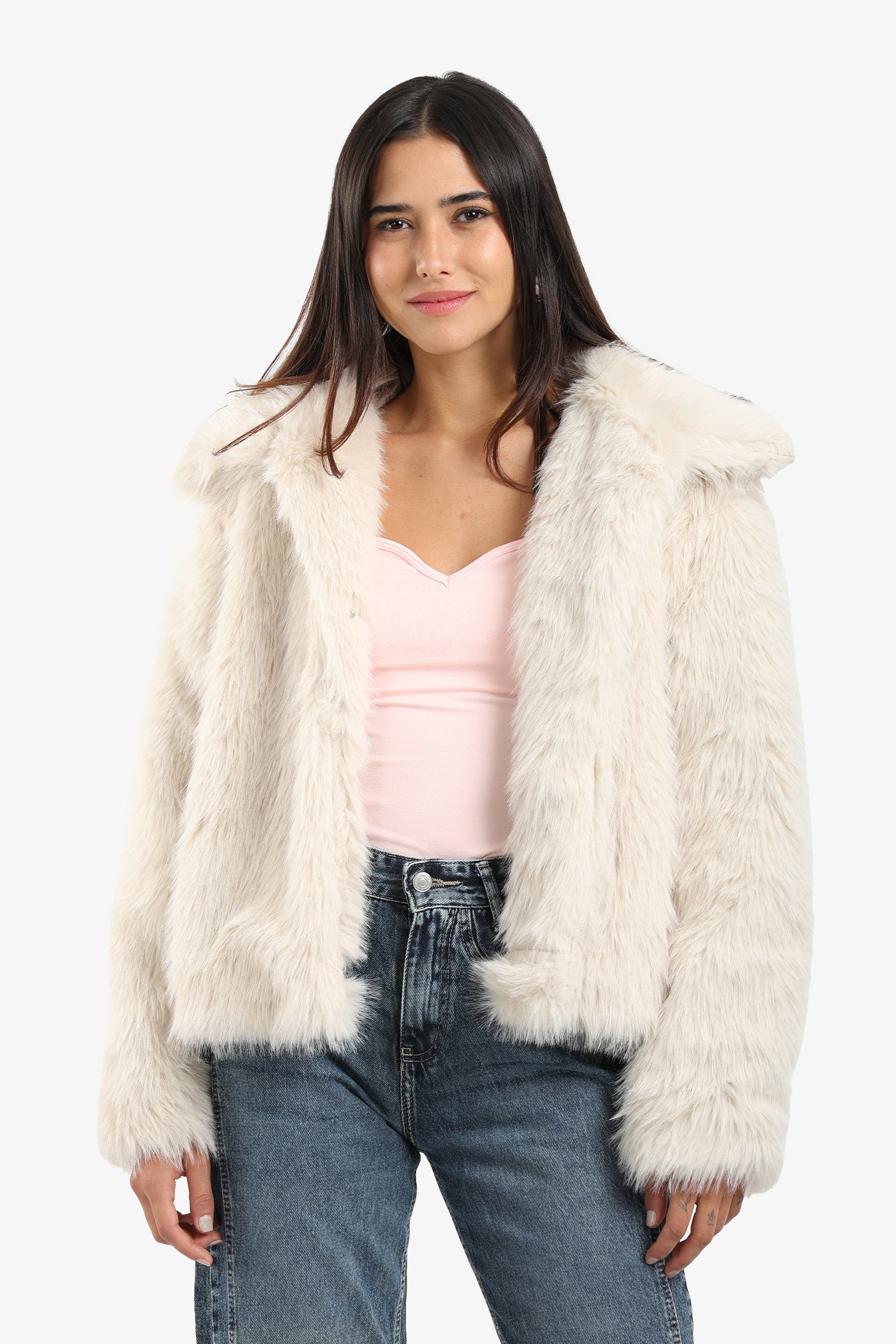 Sherpa Open Neckline Coat