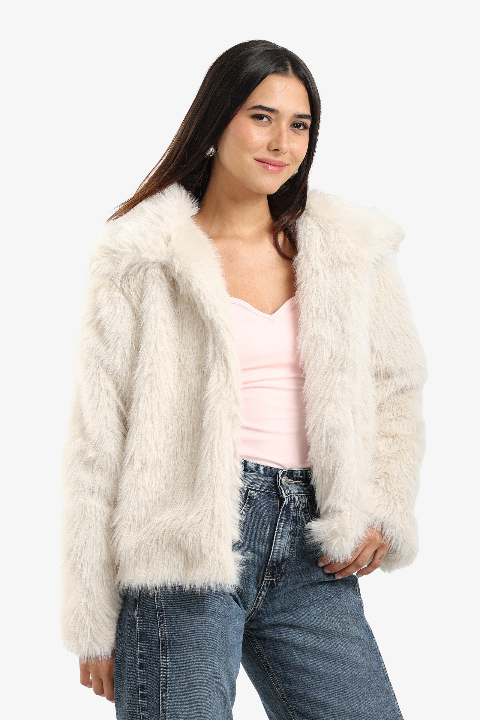 Sherpa Open Neckline Coat