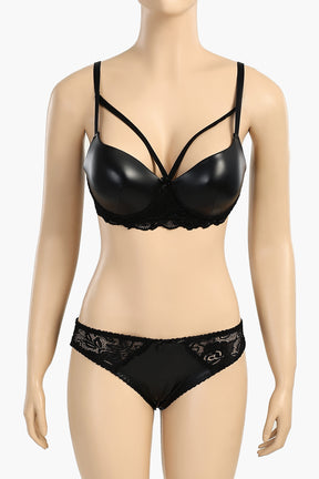 Leather & Lace Bra & Panty Set