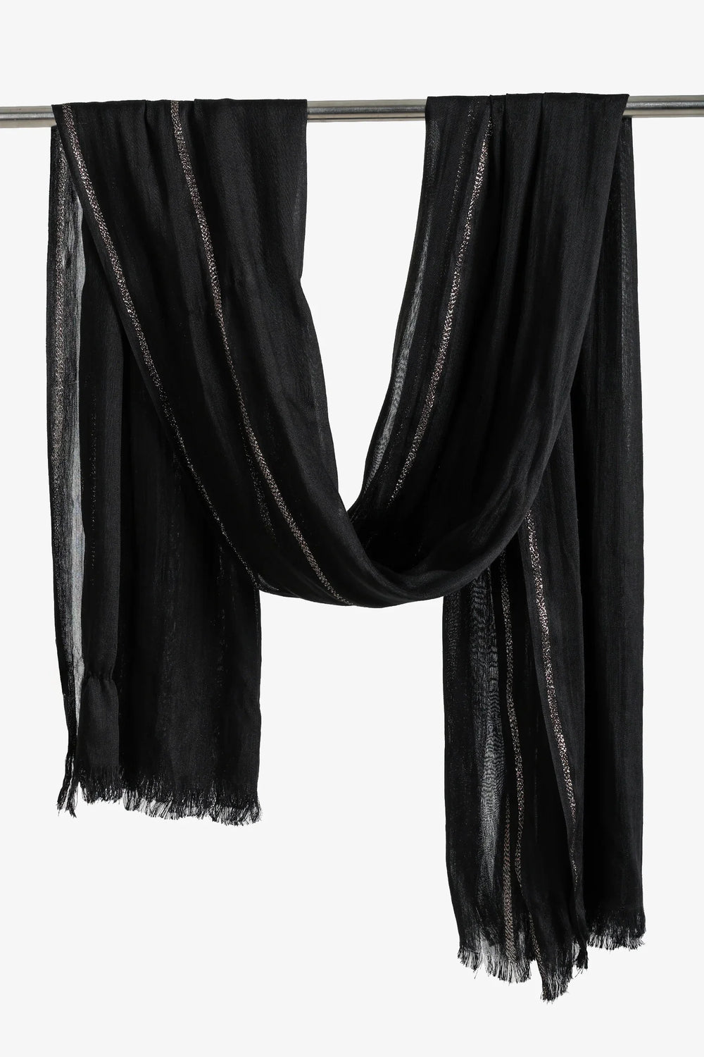 Black Glitter Stripe Scarf